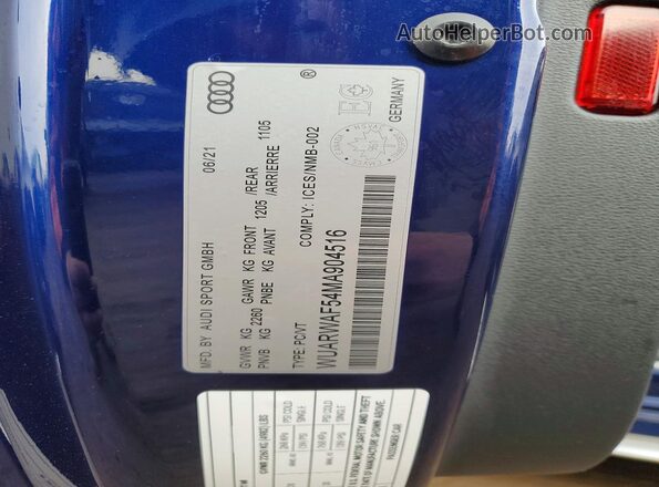 WUARWAF54MA904516 2021 AUDI RS5 Синий Вид подкапотного пространства