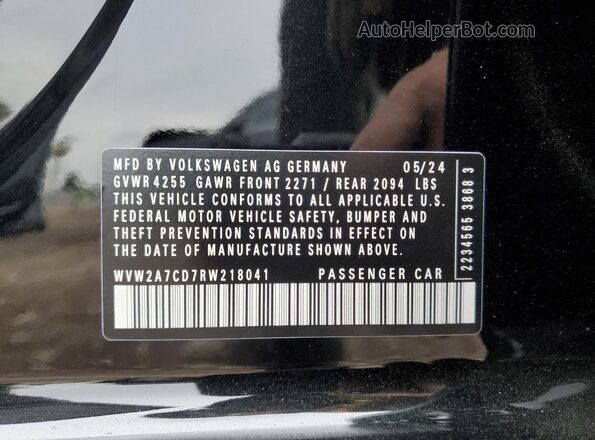 WVW2A7CD7RW218041 2024 VOLKSWAGEN GTI Черный Вид подкапотного пространства
