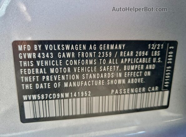 WVW587CD9NW141952 2022 VOLKSWAGEN GTI Серебряный Вид подкапотного пространства
