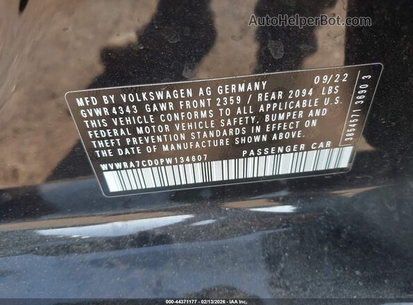 WVWRA7CD0PW134607 2023 VOLKSWAGEN GOLF Черный Вид подкапотного пространства