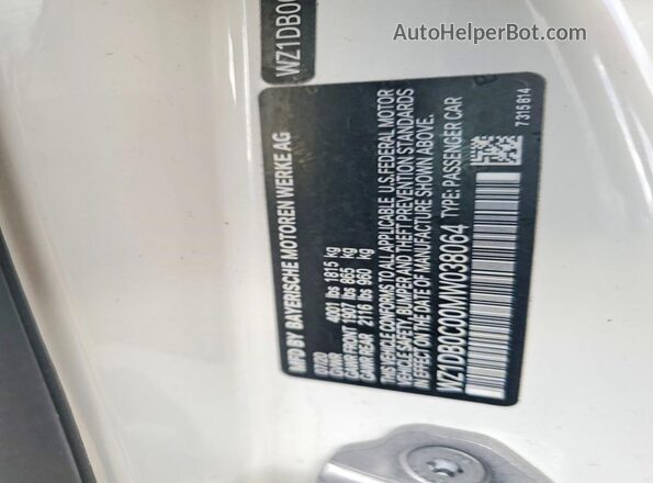 WZ1DB0C00MW038064 2021 TOYOTA SUPRA Белый Вид подкапотного пространства