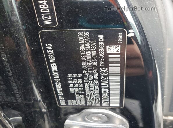 WZ1DB4C01LW021893 2020 TOYOTA SUPRA Black Vista del compartimento del motor