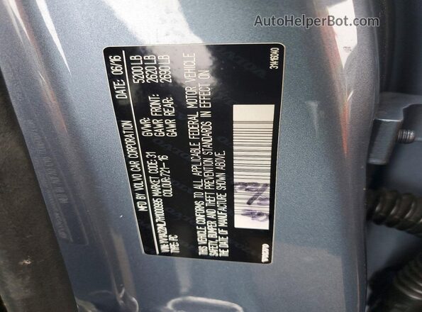 YV1A22ML7H1000995 2017 VOLVO S90 Blue Вид наклейки з VIN-кодом