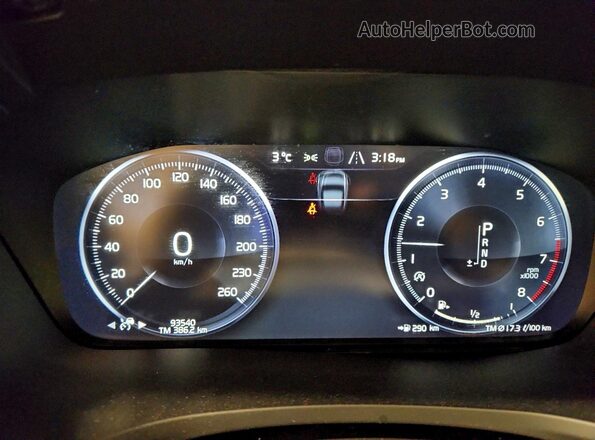 YV1A22SL5K1007406 2019 VOLVO V60 Желто-коричневый Вид щитка приборов