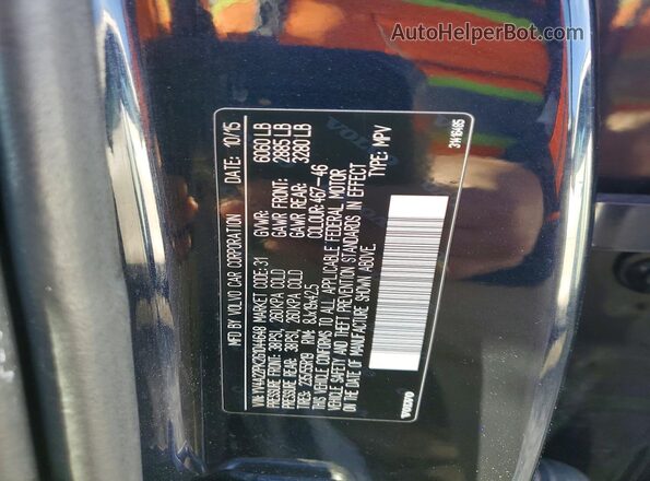 YV4A22PK2G1044648 2016 VOLVO XC90 Синий Вид наклейки с VIN-кодом