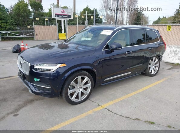 YV4BC0PL1H1111322 2017 VOLVO XC90 HYBRID Blue წინა მარცხენა ხედი სამი მეოთხედიდან