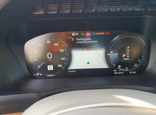 YV4BR0PL7J1345260 2018 VOLVO XC90 Белый Вид щитка приборов