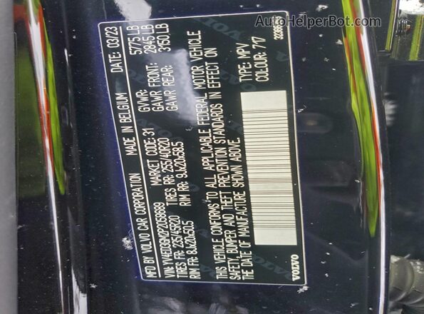 YV4ED3GM2P2058689 2023 VOLVO C40 Black Widok komory silnika