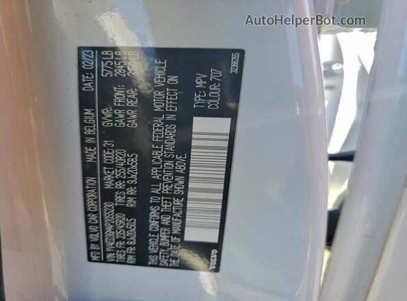 YV4ED3GM4P2055230 2023 VOLVO C40 Белый Панорамный вид салона 360°