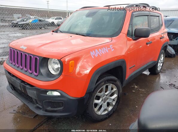 ZACCJBAB5JPJ42519 2018 JEEP RENEGADE Оранжевый Передняя левая четверть
