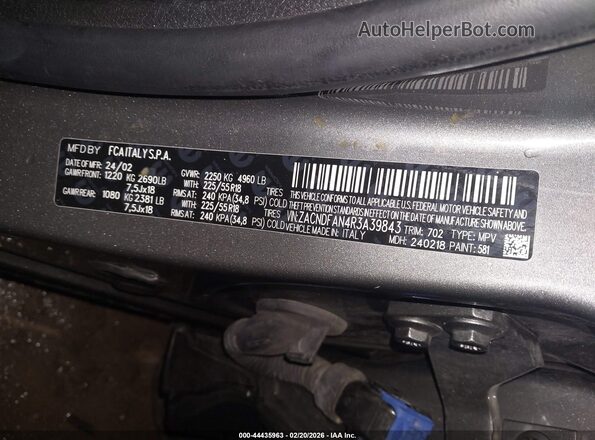 ZACNDFAN4R3A39843 2024 DODGE OTHER Серый Вид наклейки с VIN-кодом