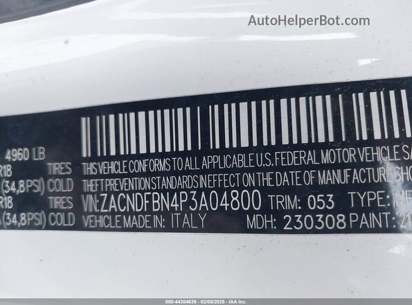 ZACNDFBN4P3A04800 2023 DODGE OTHER White Вид підкапотного простору
