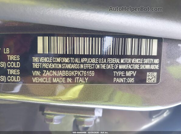 ZACNJABB9KPK76159 2019 JEEP RENEGADE Gray Vista del compartimento del motor