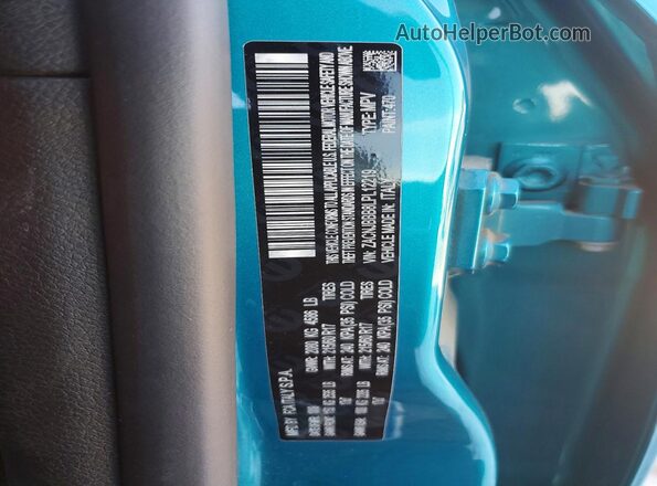 ZACNJBBB8LPL12219 2020 JEEP RENEGADE Blue Widok naklejki z numerem VIN