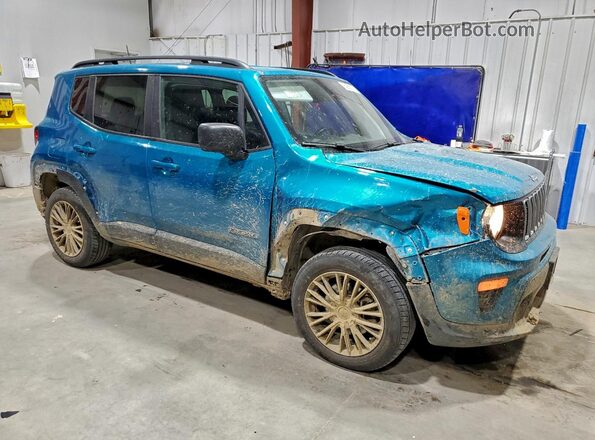 ZACNJDB11NPN50371 2022 JEEP RENEGADE Бирюзовый Передняя правая четверть