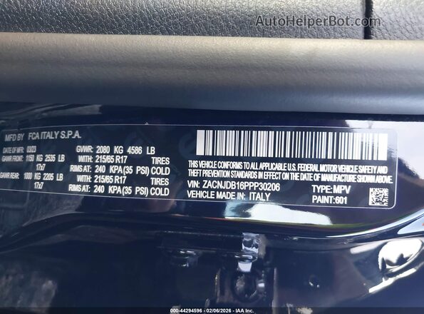 ZACNJDB16PPP30206 2023 JEEP RENEGADE Black Engine compartment view