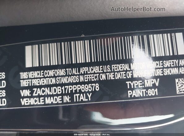 ZACNJDB17PPP69578 2023 JEEP RENEGADE Black Engine compartment view