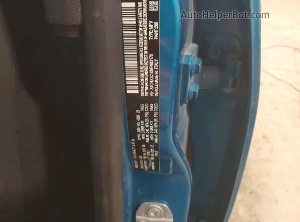 ZACNJDC1XNPN82170 2022 JEEP RENEGADE Бирюзовый Вид наклейки с VIN-кодом
