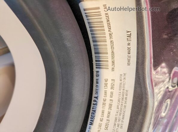 ZAM57RSS0H1225329 2017 MASERATI GHIBLI Gray ძრავის განყოფილების ხედი