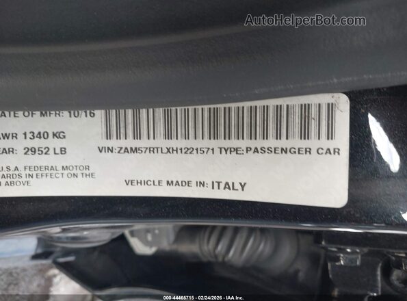 ZAM57RTLXH1221571 2017 MASERATI GHIBLI Black Շարժիչի բաժամունքի տեսք