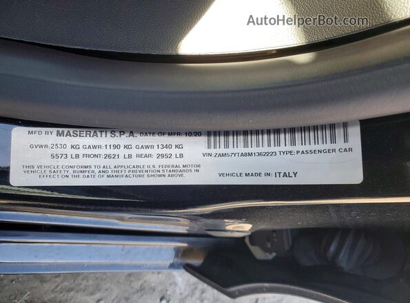 ZAM57YTA8M1362223 2021 MASERATI GHIBLI Black Вид підкапотного простору