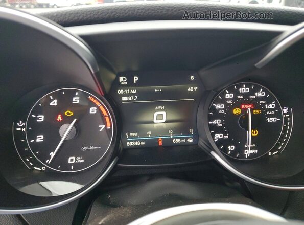 ZARFAMAN1K7608649 2019 ALFA ROMEO GIULIA Серый Вид щитка приборов
