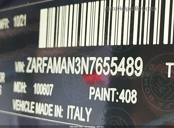 ZARFAMAN3N7655489 2022 ALFA ROMEO GIULIA Черный Вид подкапотного пространства