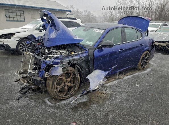 ZARFANBN2L7630536 2020 ALFA ROMEO GIULIA Blue Առջևի ձախ երեք քառորդ տեսարան