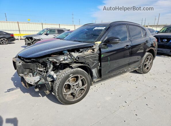 ZASPAKBN7N7D45077 2022 ALFA ROMEO STELVIO Черный Передняя левая четверть