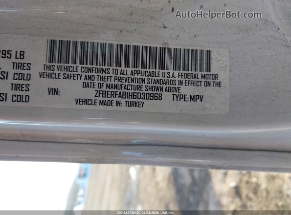 ZFBERFAB1H6D30968 2017 RAM PROMASTER CITY Белый Вид подкапотного пространства