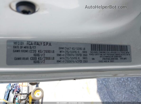 ZFBERFAB2J6H67089 2018 RAM PROMASTER CITY Белый Вид подкапотного пространства