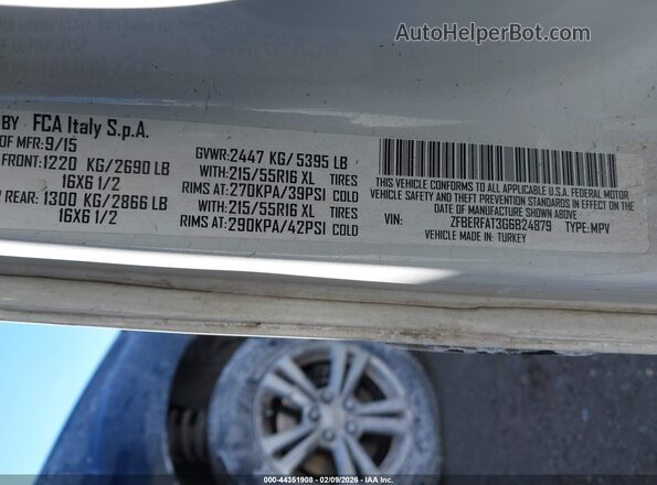 ZFBERFAT3G6B24879 2016 RAM PROMASTER CITY White Widok komory silnika