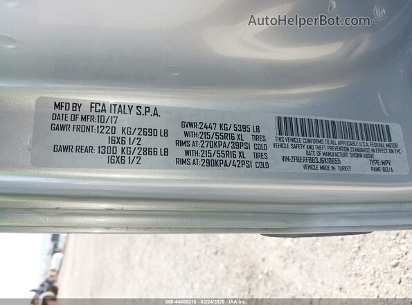 ZFBERFBB3J6K10655 2018 RAM PROMASTER CITY Серебряный Вид подкапотного пространства