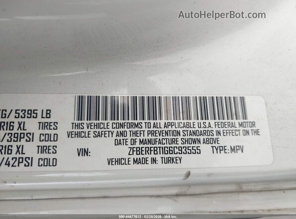 ZFBERFBT1G6C93555 2016 RAM PROMASTER CITY Белый Вид подкапотного пространства