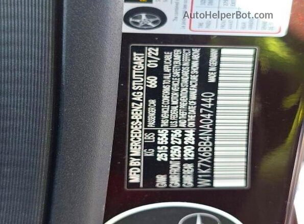 W1K7X6BB4NA047440 2022 MERCEDES-BENZ AMG Бордовый Вид задней части салона