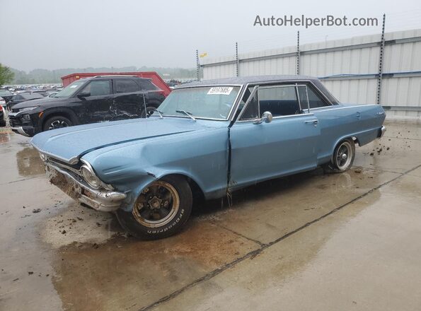 117375N160770 1965 CHEVROLET NOVA Blue წინა მარცხენა ხედი სამი მეოთხედიდან