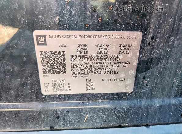 3GKALMEV8JL374162 2018 GMC TERRAIN Black Панорамний вид салону 360°