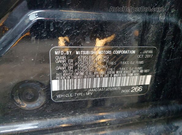 JA4AD3A37JZ020675 2018 MITSUBISHI OUTLANDER Черный Вид наклейки с VIN-кодом
