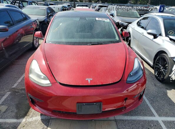 5YJ3E1EA7NF288906 2022 TESLA MODEL 3 Красный Вид сзади