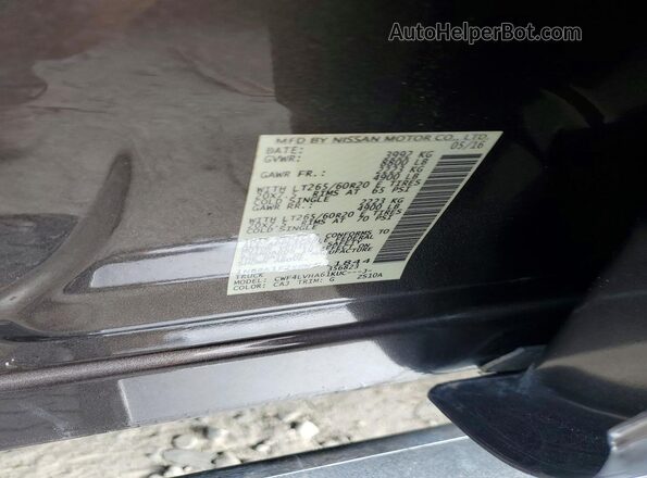 1N6BA1F2XGN511844 2016 NISSAN TITAN Серый Вид наклейки с VIN-кодом