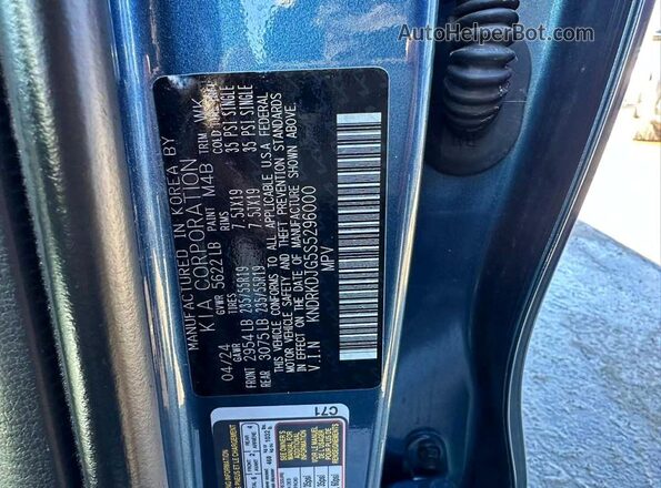 KNDRKDJG5S5296000 2025 KIA SORENTO Синий Вид задней части салона
