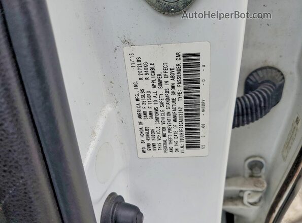 19UUB2F36GA003242 2016 ACURA TLX Белый Вид подкапотного пространства