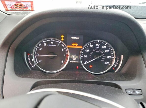 19UUB3F4XKA006992 2019 ACURA TLX Gray ხელსაწყოთა პანელის ხედი