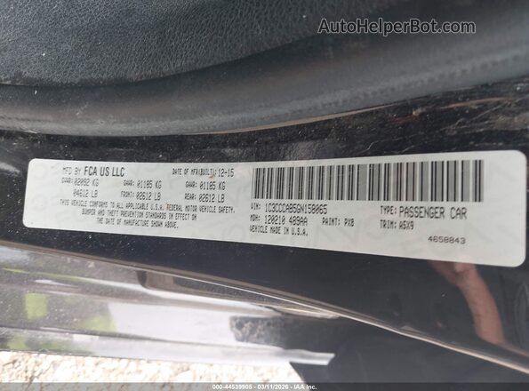 1C3CCCAB5GN158065 2016 CHRYSLER 200 Черный Вид подкапотного пространства