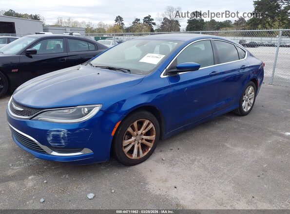 1C3CCCAB7GN166121 2016 CHRYSLER 200 Blue წინა მარცხენა ხედი სამი მეოთხედიდან