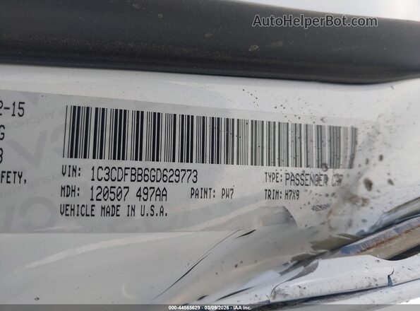 1C3CDFBB6GD629773 2016 DODGE DART Белый Вид подкапотного пространства