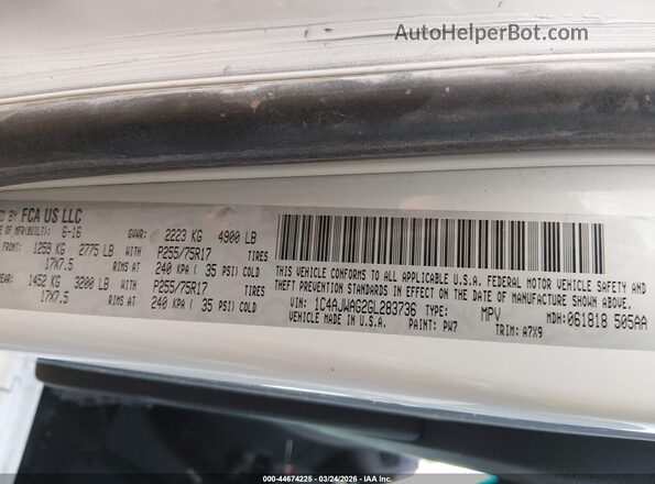 1C4AJWAG2GL283736 2016 JEEP WRANGLER Белый Вид подкапотного пространства