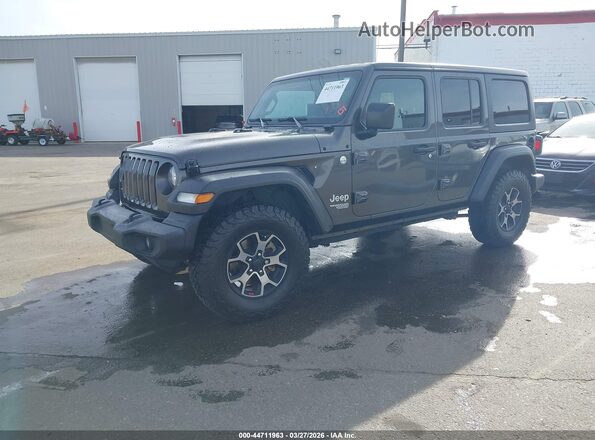 1C4HJXDN1KW519637 2019 JEEP WRANGLER UNLIMITED Серый Передняя левая четверть
