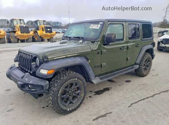 1C4HJXDN3LW335480 2020 JEEP WRANGLER Зеленый Передняя левая четверть