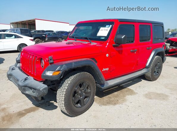 1C4HJXDN8LW199461 2020 JEEP WRANGLER UNLIMITED Красный Передняя левая четверть